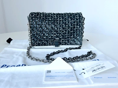 Bolso de hombro pequeño PROENZA SCHOULER PS Courier en cuero blanco y negro tejido Foto 1 de 4