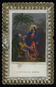 santino merlettato-holycard-canivet GESU' GUARISCE IL CIECO GERICO maison basset - Imagen 1 de 1