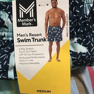 Member's Mark Men's 4 Way Stretch Quick Dry UPF 50 Sun Protection Resort Swim - Picture 1 of 4