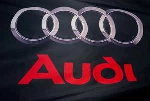 Audi Flag Banner 3x5ft German Racing Car Manufacturer Black For Garage US Seller - Picture 1 of 11