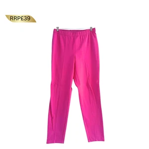 Isaac Mizrahi QVC Live 24/7 Stretch Pull On Trousers Regular Size UK Pink New - Picture 1 of 3