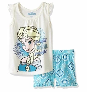 Disney Girls' 2 Piece Frozen Short Set, Off/White, 2T - Picture 1 of 1