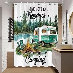 Camper Shower Curtain Small Stall RV Forest Tree Shower Curtain for Travel Tr... - Picture 1 of 7