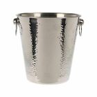Ice Bucket Stainless Steel Hammered Champagne Drink Wine Cooler With Handles