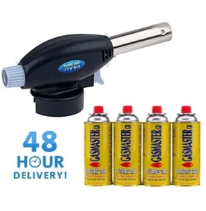 Blow Torch Butane Gas Flamethrower Burner Welding Auto Ignition Camping - Picture 1 of 6