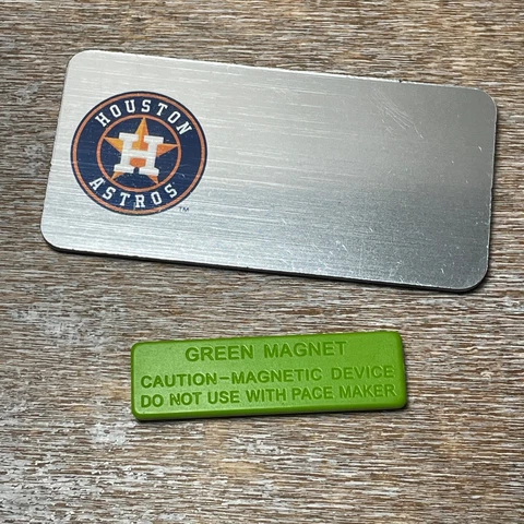 MLB Houston Astros Employee Name Tag Personalized Green Magnet READ BELOW Cover