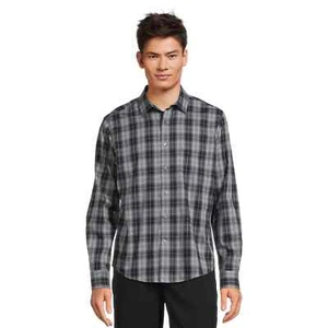 George Poplin Button-Up Shirt Men's Medium Multicolor Cotton Long Sleeve Plaid - Picture 1 of 5