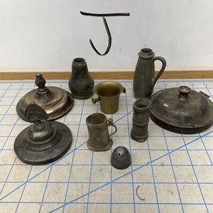 Vintage Pewter And Silver Lot Lid Shaker Continental Mfg Forbes Silver Quadruple - Picture 1 of 12