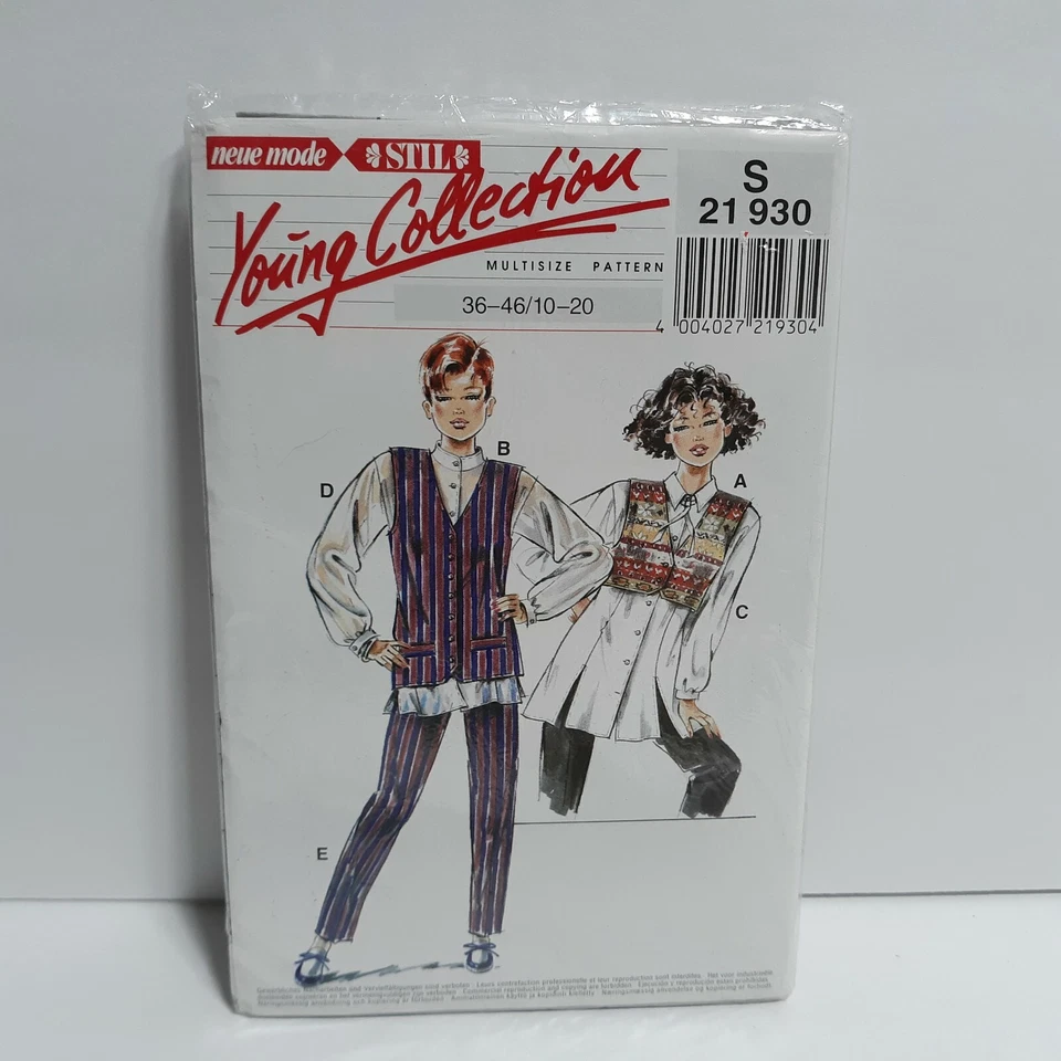 Neue Mode Young Collection Vest Button Shirt pants sewing pattern 36-46 10-20 - Image 1 of 3