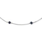Sterling Silver Freshwater Cultured Peacock Black Pearl 18 Necklace