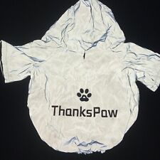 Silver/Gray Reflective Funnel Rain Neck Dog Jacket With Hood And Adjustable