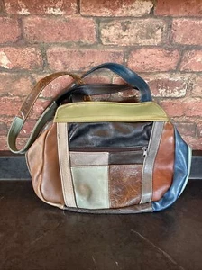 Multi Colored ,Pockets , Zippered Leather BoHo ,Made in Mexico Handbag - Picture 1 of 21