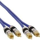InLine Cinch Kabel, Audio, 2xStecker/2xStecker, Premium, blau, 10m