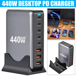 440W Desktop GaN Charger 8-Port USB Type C PD Charging Station Fast Charge UK - Picture 1 of 12