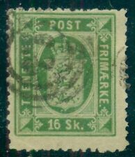 DENMARK #O5 (Tj5) 16sk green, p. 12 ½ , used, scarce stamp Scott $600.00