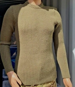 Green Plain Jumper British Army Surplus Pullover Wool Military - Picture 1 of 4