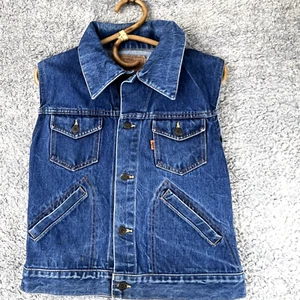 Levis Vintage jacket vest denim wide collar Orange tab size Small Australia 1976 - Picture 1 of 9