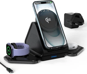RRP £79.99!!! Minthouz 3 in 1 Wireless Charger, Qi2 Certified 15W Wireless Stand - Picture 1 of 3