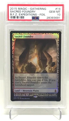 MTG MAGIC THE GATHERING SACRED FOUNDRY FOIL ZENDIKAR EXPEDITIONS PSA 10 GEM MINT - Image 1 of 2