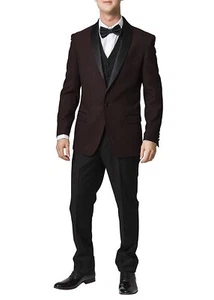 Statement Men's Modern Fit 3-Piece Luxury Textured Design Tuxedo - CLEARANCE - Picture 1 of 3