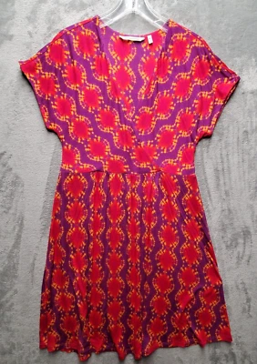 Soft Surroundings Dress Womens Medium Red Purple Orange Petite Kaveri Tie Dye - Image 1 of 4