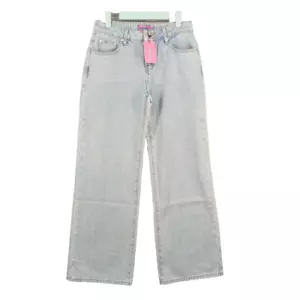 NWT EDIKTED Y2K Wide Leg Jeans Mid Rise SMALL W29 L32 Stone Wash Woven Cotton - Picture 1 of 13