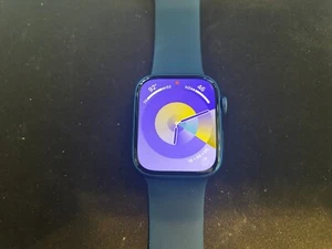 Apple Watch Series 7 45mm Blue Aluminum Case 32GB GPS+Cellular MKJA3LL/A - Zdjęcie 1 z 13