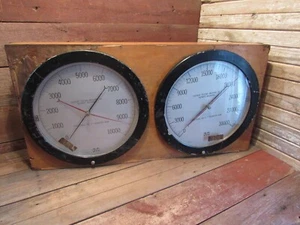 Vintage LARGE Industrial Gauges Detroit Michigan Machine Co. Marshalltown Iowa  - Picture 1 of 12