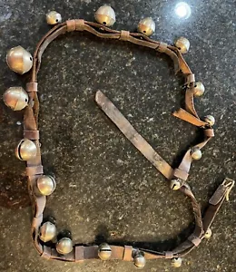 Vintage Sleigh Bells Horse Brass Graduated Christmas 18 Bells Read - Picture 1 of 18