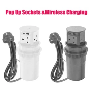 4 Outlets Pop up Socket for Kitchen Worktops Hidden Recessed Power Socket USB UK - Picture 1 of 17