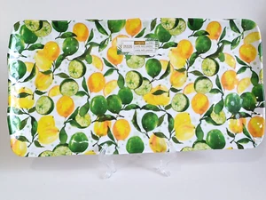 House & Garden Lemon Citrus Melamine Serving Tray Platter 17.75" Indoor Outdoor - Picture 1 of 1
