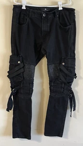 Size-40x34 Focus Jeans Y2K Straps Ribbing Mens - Picture 1 of 13