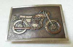 Motorcycle Belt Buckle Dark Brass Color 3.25"x2.25" Used Good - Picture 1 of 5