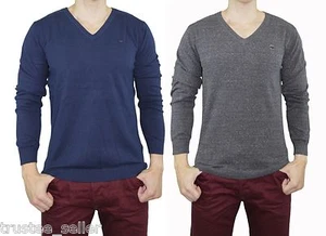 NWT DIESEL K - BEN Sweater Long Sleeve Vneck Shirt Blue Grey Men's Top S M L XL - Picture 1 of 9