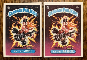 Jolted Joel and Live Mike 1985 Topps Garbage Pail Kids 53a & 53b - Picture 1 of 2