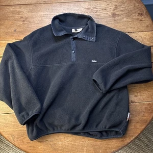 Woolrich Vintage 1/4 Snap Men's Large Black Pullover Fleece Sweatshirt - Picture 1 of 11