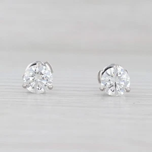 New 2.14ctw Round Lab Created Diamond Stud Earrings 14k Gold VVS2 E IGI Studs - Picture 1 of 7