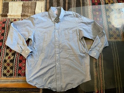 NWOT Brooks Brothers Madison Fit 17 36 Solid Blue Non Iron Mens - Image 1 of 4