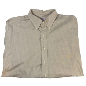 Brooks Brothers Shirt Men’s Size 17.5 Solid Beige Button Down - Picture 1 of 5