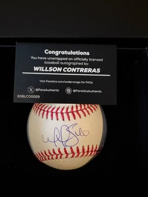2025 Fanatics Under Wraps Signed Baseballs Willson Contreras Cubs Cardinals - Image 1 of 4