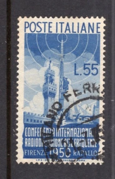 Италия 1950 радио конференции 55L высокая стоимость VF б/у #539 - Изображение 1 из 1