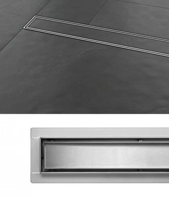 Canalina doccia scarico a pavimento Madeira 70 cm acciaio inox sifone piastrellabile scarico - Immagine 1 di 4
