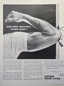 Southern Railway System Elbow Room Look South Biceps anuncio impreso vintage 1963 - Imagen 1 de 5