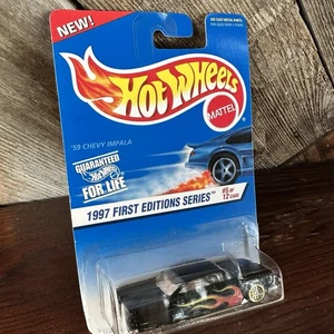1997 Hot Wheels First Editions Series '59 Chevy Impala Rare Black with Flames - Picture 1 of 4