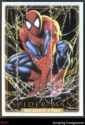 2024 SkyBox Marvel Masterpieces '92 Platinum Rainbow #87 Spider-Man - Image 1 of 2