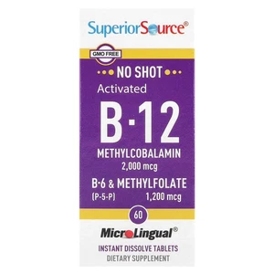 Superior Source, aktiviertes B-12, Methylcobalamin, 60 Tabletten, Ablaufdatum:07/2027 - Bild 1 von 3