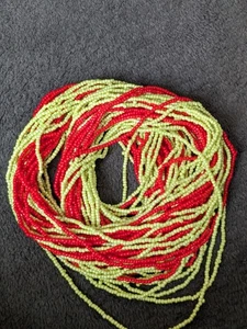 2x Elegant African Elastic Red& yellow Waist beads/belly chain 1sized fit 31.5in - Picture 1 of 5