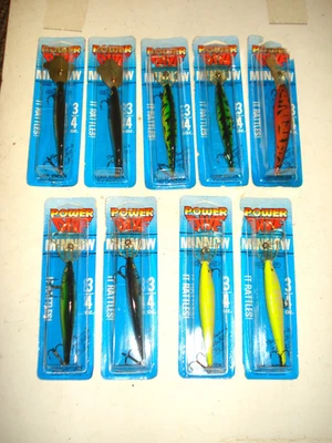 Vintage Luhr Jensen Power Dive Minnow Lot of 9 New in Package - Image 1 of 4