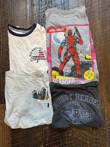 4 Lot - Boys L/XL Shirts - Deadpool Vans Old Navy Gap - Great Condition - Picture 1 of 2
