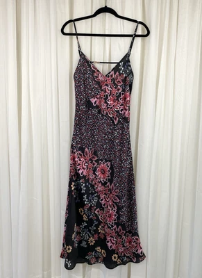 Vestido sin Mangas Free People Intimately M Negro Rosa Floral Your Better Side Midi Nuevo Foto 1 de 4